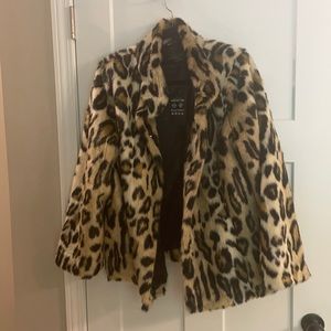 Fabulous Furs faux leopard print jacket XL